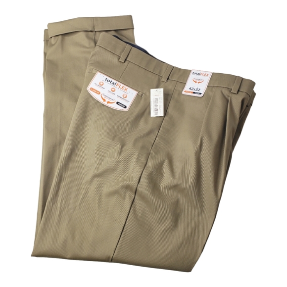 Roundtree and Yorke Total Flex Classic Fit Core Comfort Waistband Cuffed Pleated - Picture 5 of 14